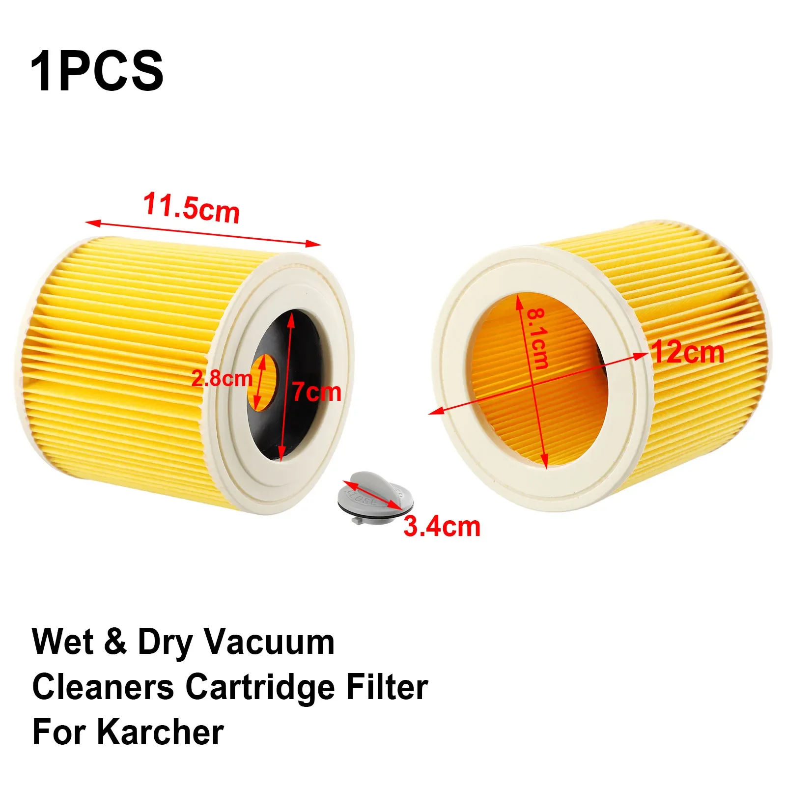 Elemento filtrante a cartuccia filtro a cartuccia in plastica per aspirapolvere Karcher WD WD2 serie WD3 Wet & Dry Vac 11.5 x8x12cm