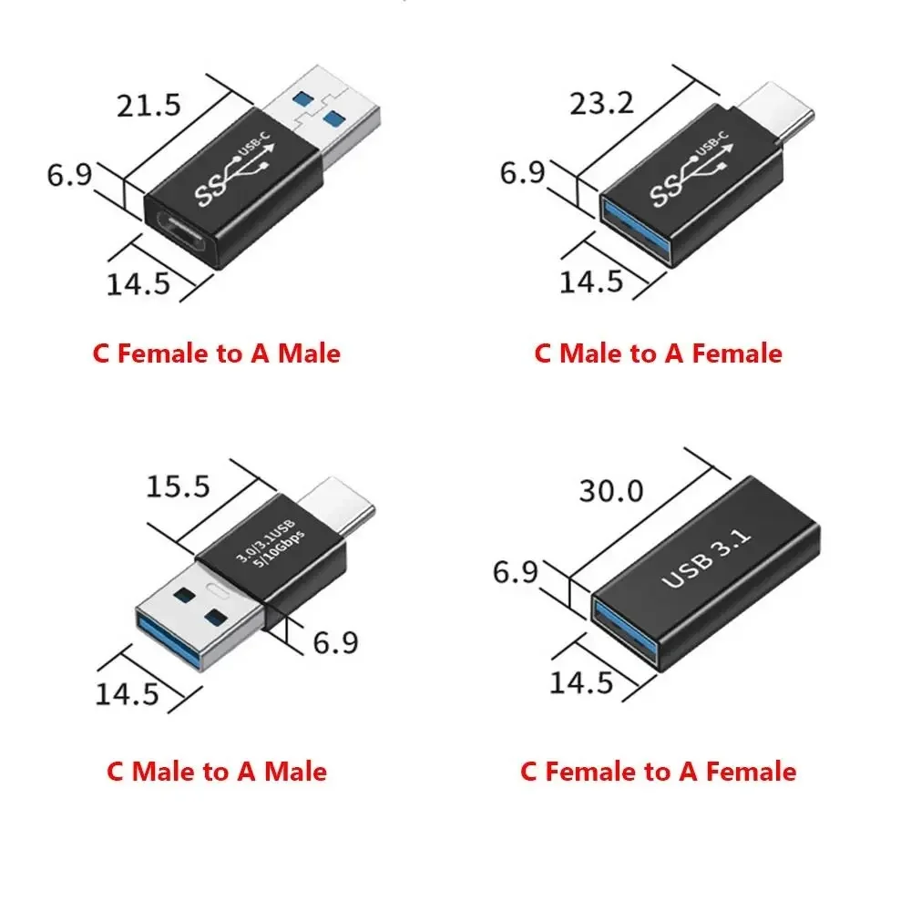 USB 3.0 Connector USB Naar USB Adapter 5Gbps Gen1 Man op Man Vrouw USB Converter SSD HDD Kabel Extender USB 3.0 Verlengstekker