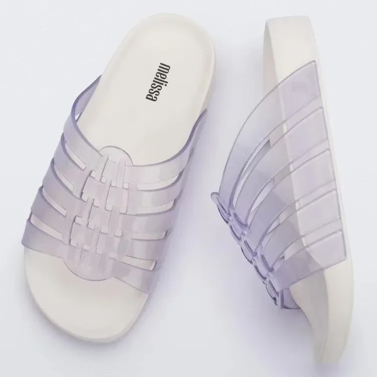 شبشب ميليسا داخلي ناعم من الأسفل ملابس منزلية عصرية للحمام مضادة للانزلاق مريحة من مادة PVC المنسوجة سهلة الارتداء للارتداء غير الرسمي #5