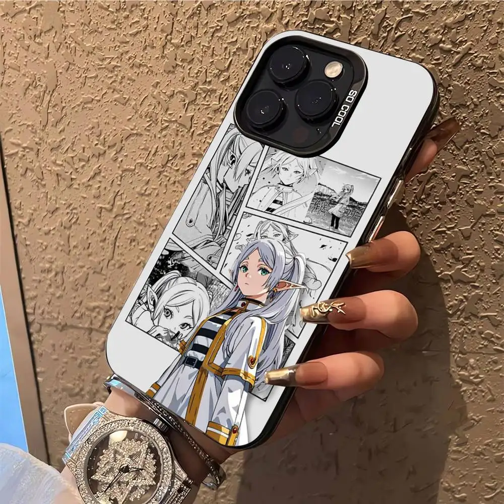 Funda de teléfono Sousou No F-Frieren para iPhone 17,16,15,14,13,12,X,8,Pro,Max,Plus,E,SE4,Air,Mini IMD negro mate