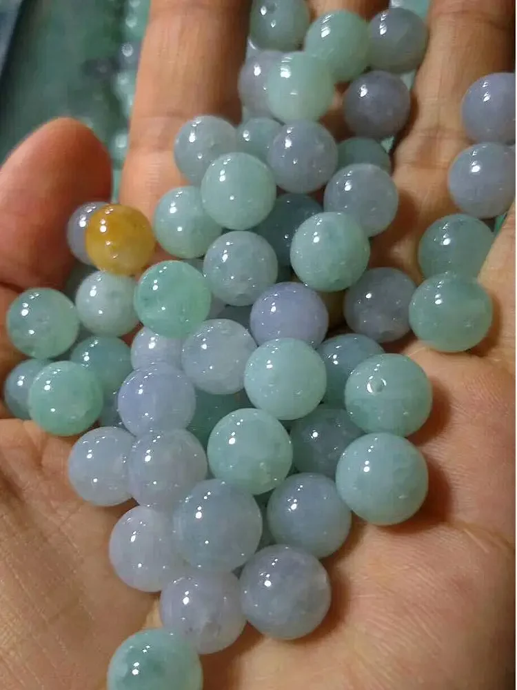 

Authentic Real Jade Natural Emerald Jewelry Accessories-DIY Handmade Gift Set with Exquisite Chain Hand Ring Scattered Beads