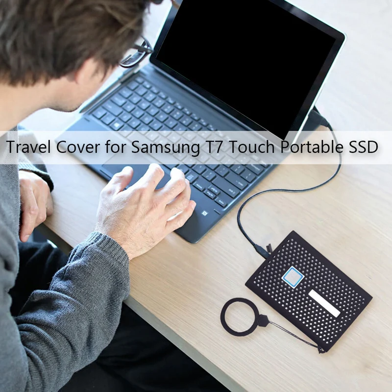 Storage Travel Case Silicone Protective Cover For Samsung T7 Press Portable SSD External Solid State Drives