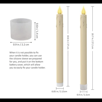6 Pack Flickering Flameless Taper Candles with Remote and Timer LED Candlesticks Plastic Window Candle Party Indoor Home Decor 8