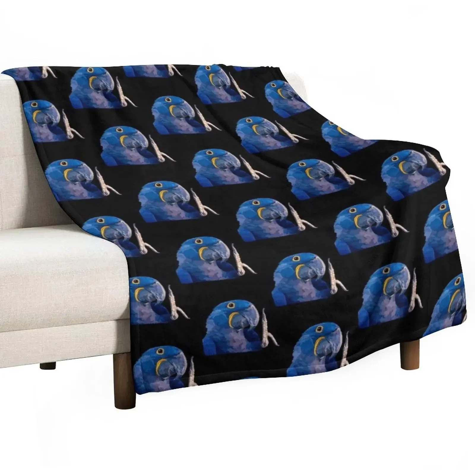 

H is for Hyacinth Macaw Throw Blanket Soft Plush Plaid Extra Large Throw Furry Blankets