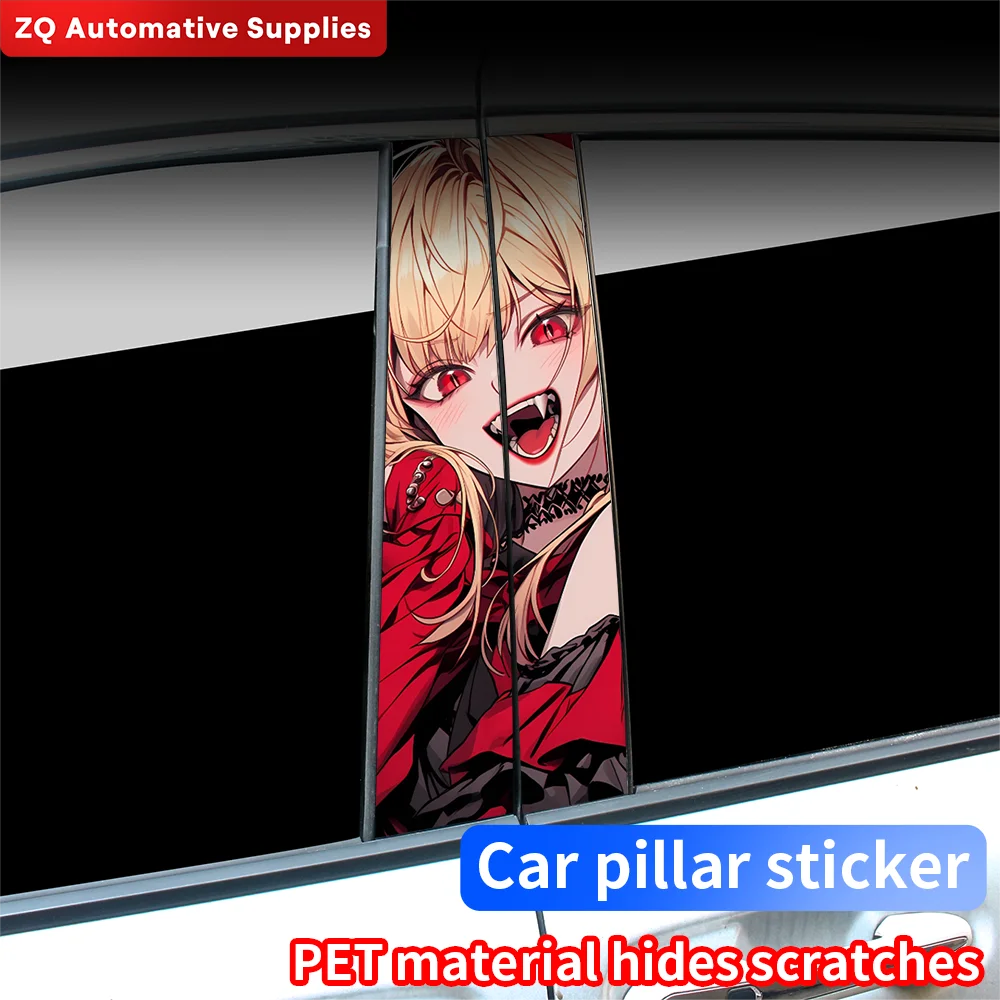 

Vampire Girl Car Stickers Auto B Pillar Waterproof Sunscreen Decoration Cover Scratches Car Door Pillar Vinyl Decals Accessories