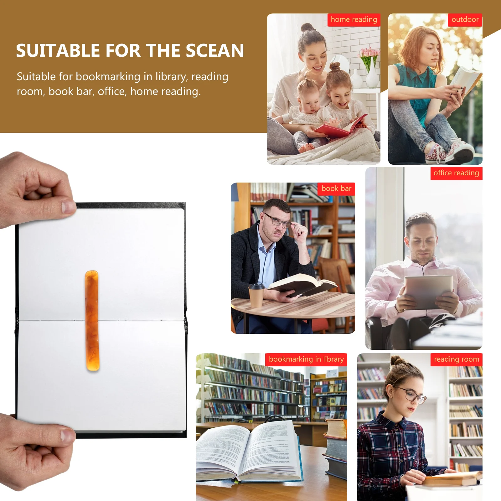 

Page Holder Thumb Resin Page Spreader Multi-Function Portable Reading Tool For Book Lovers Students Teachers Household Book