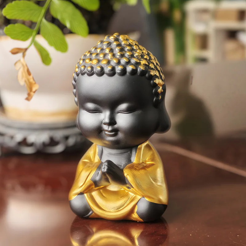 

Creative Southeast Asia Small Buddha Statue Decoration Mini Golden Buddha China-Chic Zen Resin Crafts Decoration