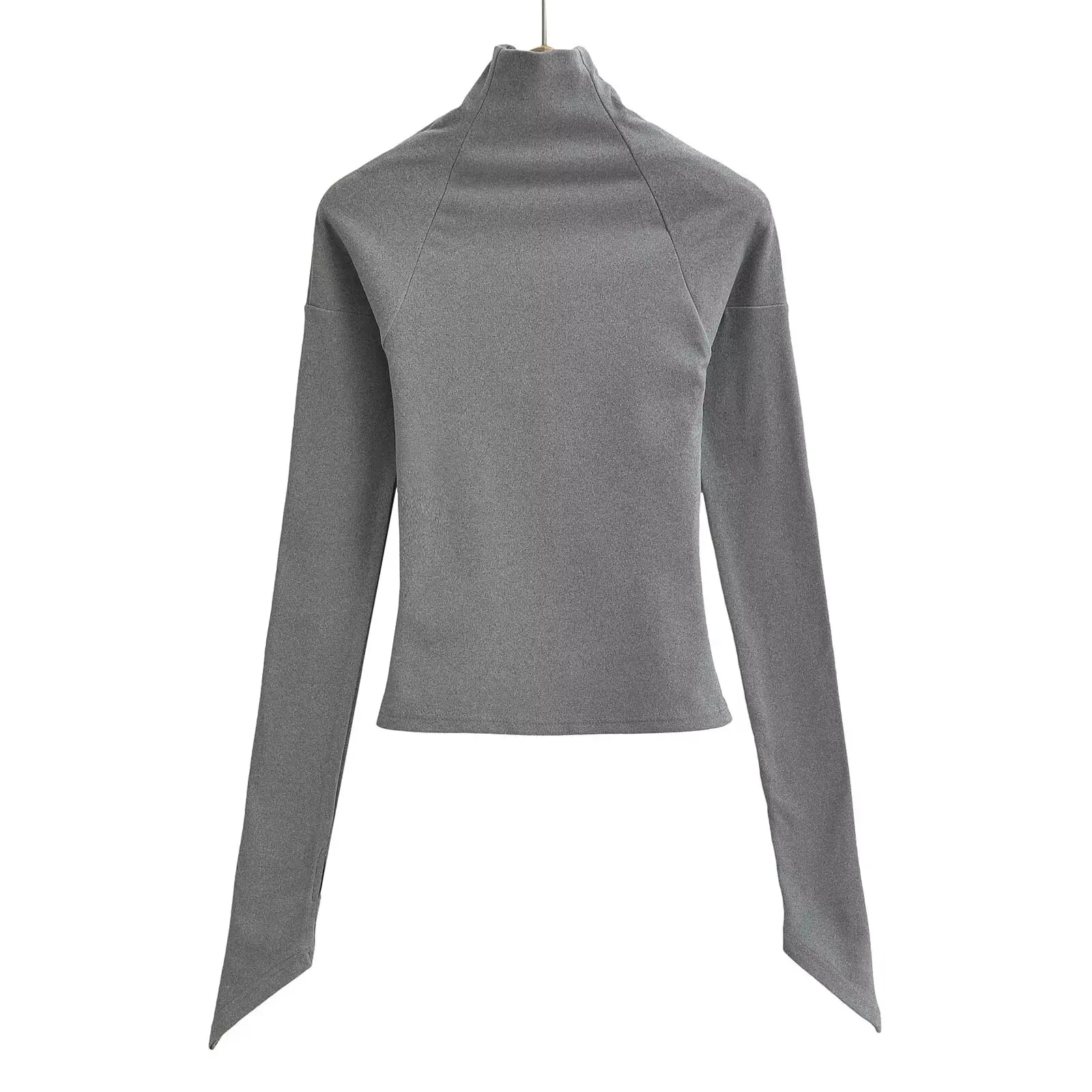 Sexy Long Sve Knitted T-irt Bla Swan Ne Slim Fit Pure Desire Spring Autumn Women's Street Sle High Collar Regular ...