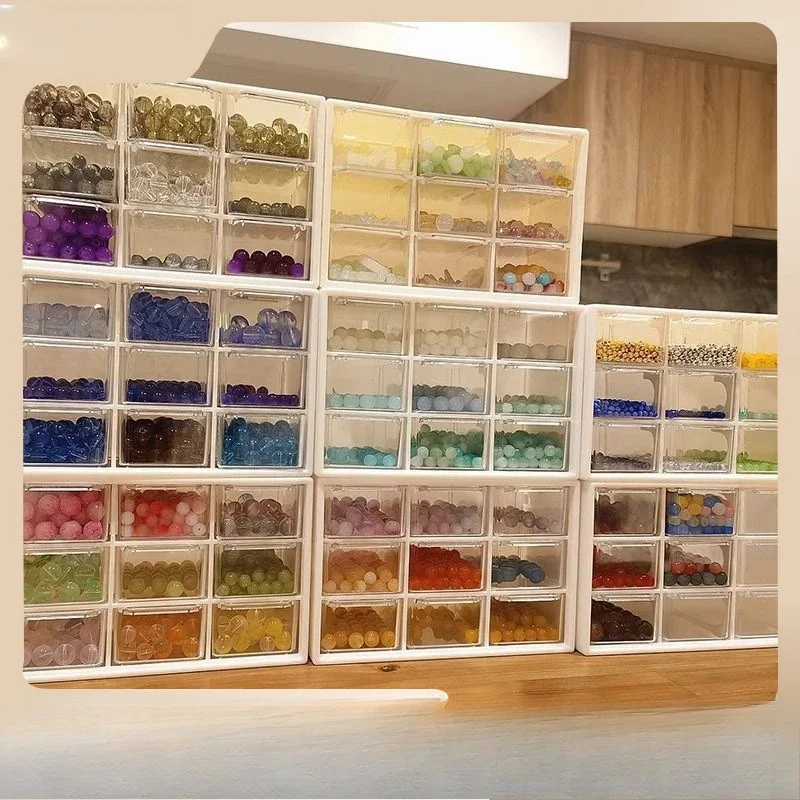 Bead Patch Nine Palace Grid Storage Box DIY Handmade Material Accessories Glass Drawer Bead Accessories Simple Convenient