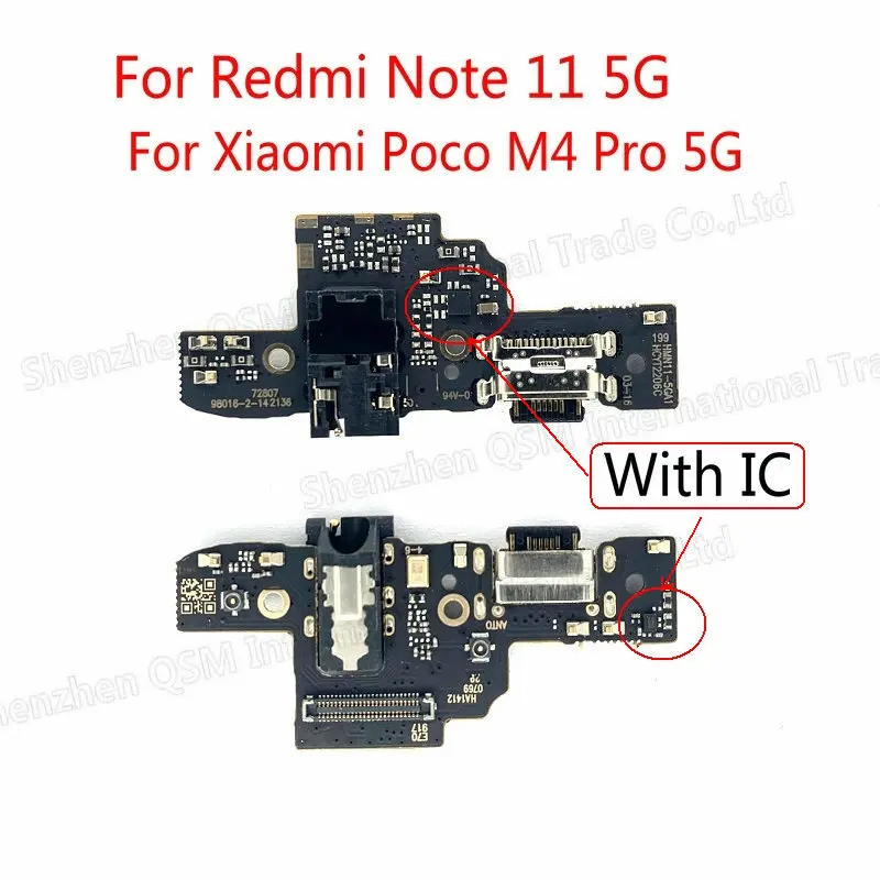 

For Xiaomi Redmi Note 11 5G / Poco M4 Pro 5G USB Charging Port Mic Microphone Dock Board Flex Cable With IC Fast Charging