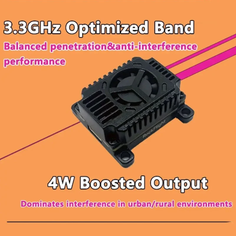 SLONWAKE FPV 3.3G 16CH 4000mW Nadajnik Wideo VTX o Dużej Mocy z Anteną, Mały Rozmiar, do Dronów RC FPV Dalekiego Zasięgu i Samolotów Stałopłatowych