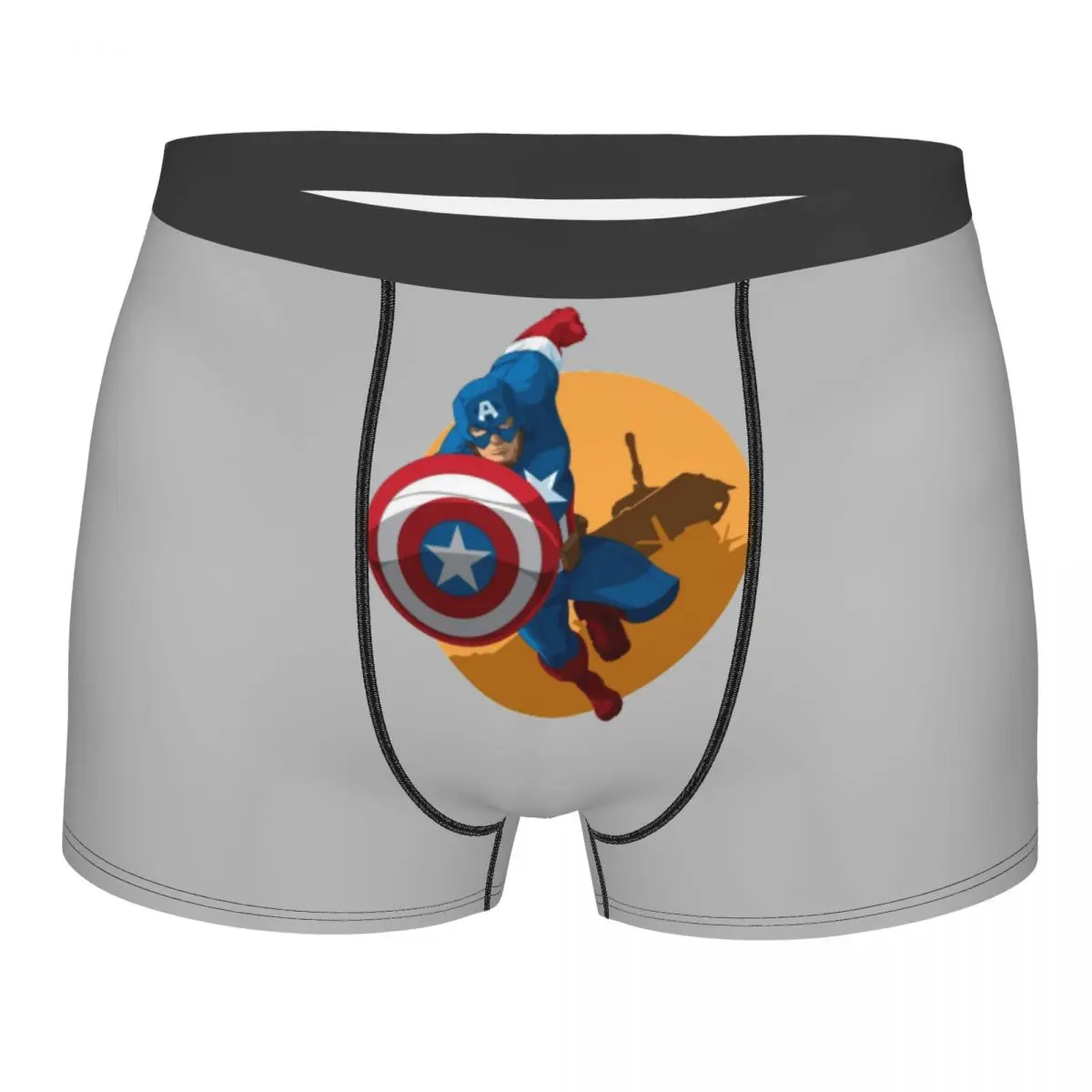 

Custom Captain America Movie Boxer Shorts For Homme 3D Printed Underwear Panties Briefs Stretch Underpants