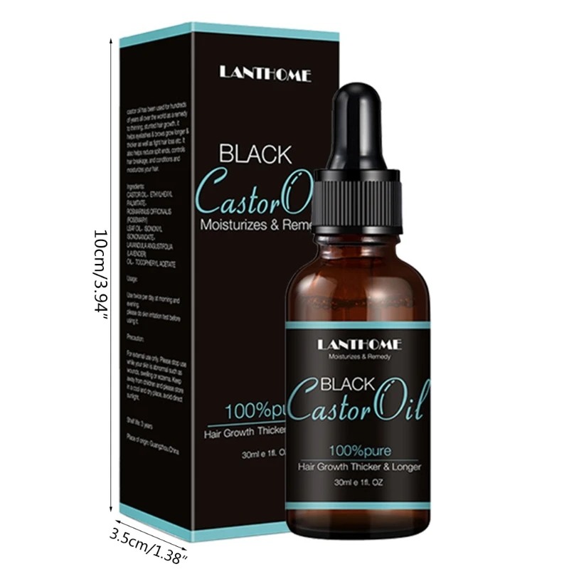 Potenziatore per ciglia con olio semi ricino liquido più spesso più lungo per crescita efficace delle ciglia da 30