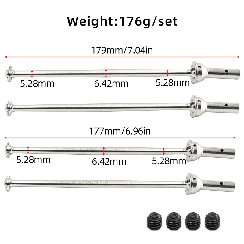 

1Set RC Steel Metal Front Rear Drive Shaft CVD Driveshaft for ARRMA 1/7 FIRETEAM TALION RC Car Upgrade Parts Accessories