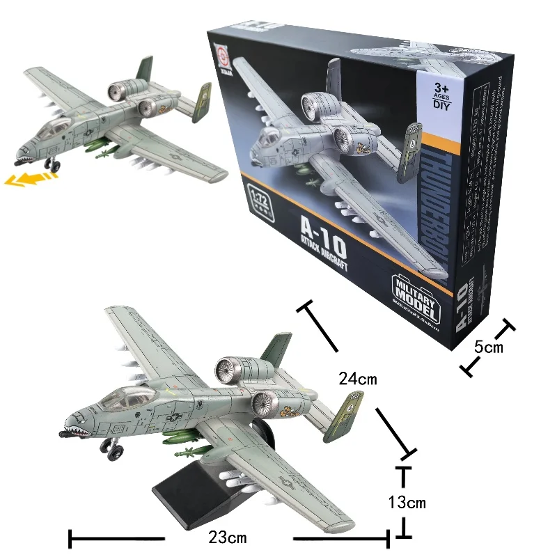 1:72 US New A-10 Thunderbolt II Support Attack Aircraft Model Creative Military Series Building Blocks Toys For Boys Xmas Gifts