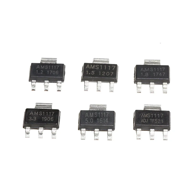 

10Pcs Original AMS1117-1.2V AMS1117-1.5V AMS1117-1.8V AMS1117-ADJ SOT-223 SMD Voltage Rugulator IC