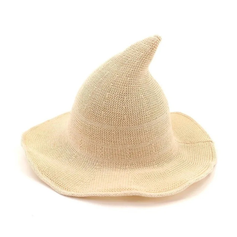Halloween Witch Hat Vintage Wool Knit Women Masquerade Dress Up Party Holiday Decoration Accessories view 6