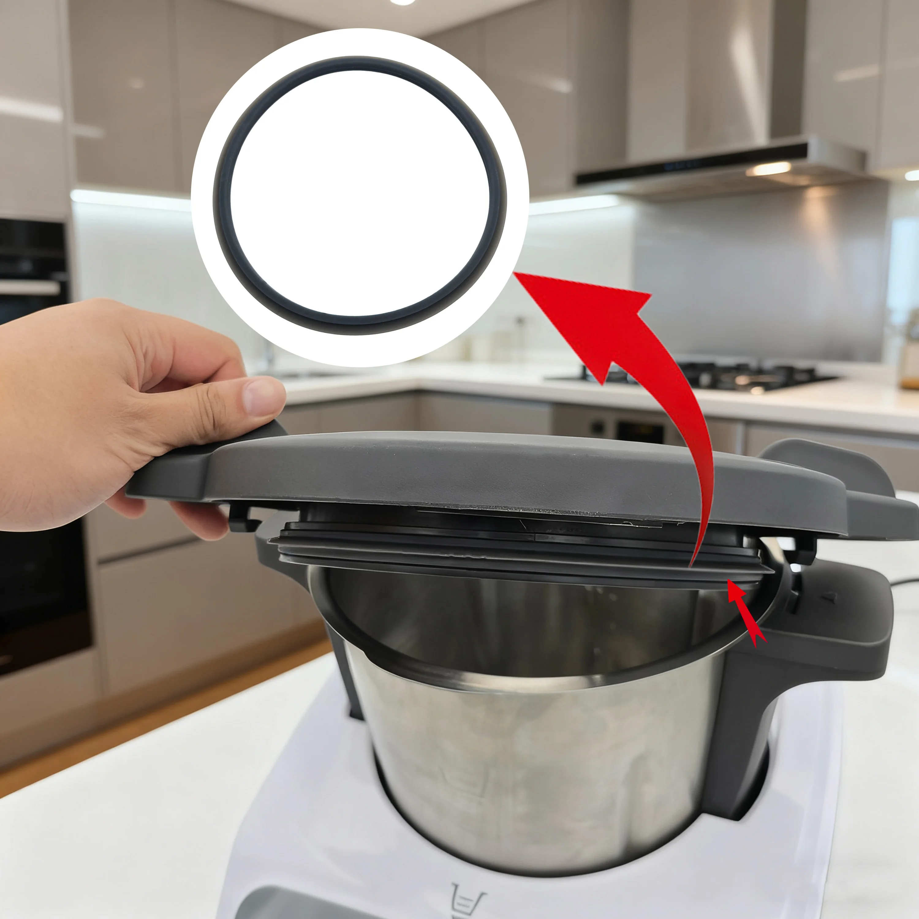 Junta de anillo de sellado de repuesto para Monsieur Cuisine Connect & Edition Plus, sello de silicona a prueba de fugas para licuadora ajustada