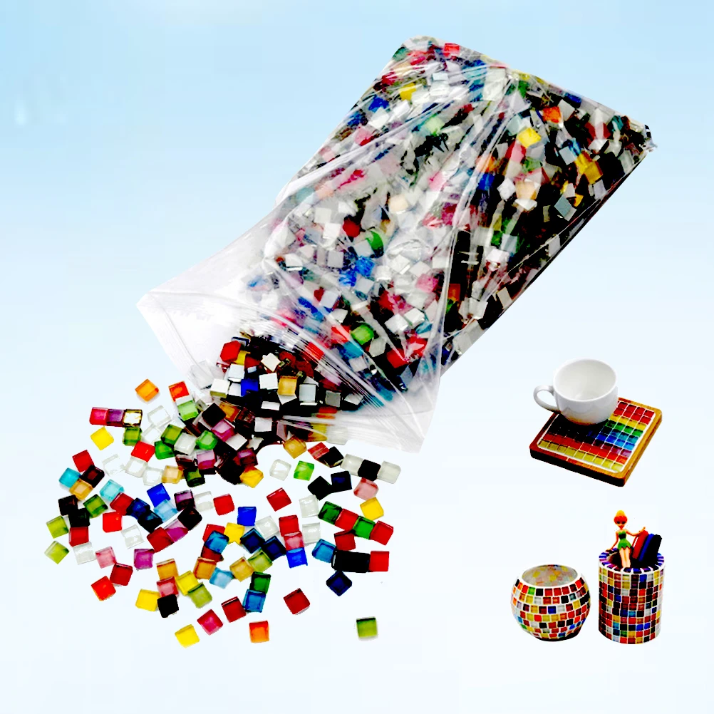 

200 Pcs Mosaic Pellets DIY Arts and Crafts Supplies Crystal Cubes Jewelry Making Colorful Pieces
