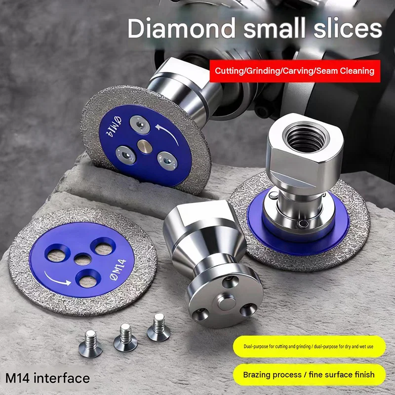 1PC 50mm Diamond Saw Blade with Thread Stone Cutting Disc Granite Sandstone Concrete Lettering Carving Grinding Tool