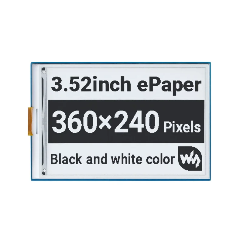 

Waveshare 3.52inch e-Paper HAT, 360 × 240, SPI Interface Ideal For Price tags, Shelf labels, iIndustrial Instruments