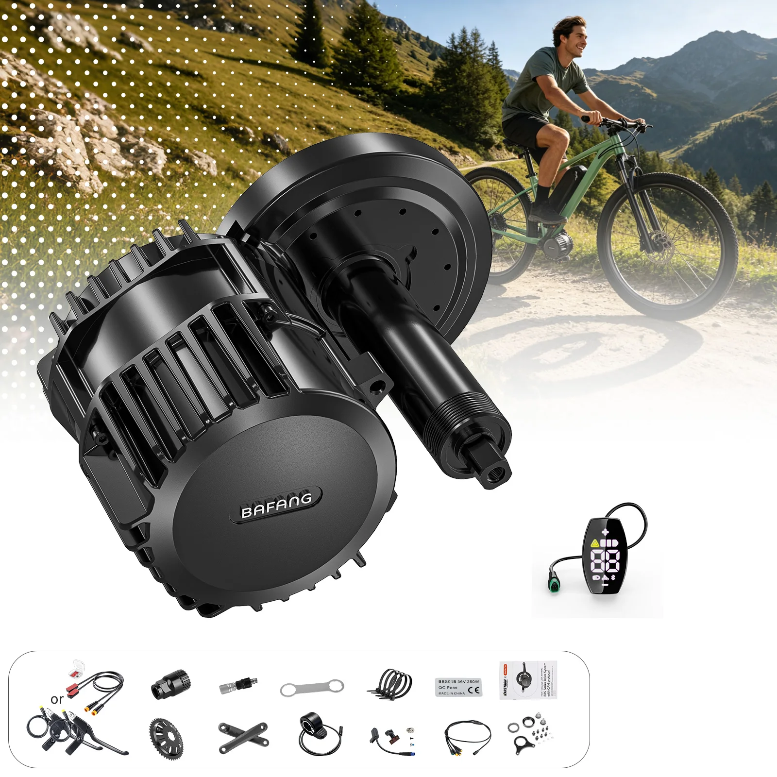 Mid Drive Conversion Kit 1000W - BAFANG BBS02B 750W ミッドドライブモーターキット 500W 350W