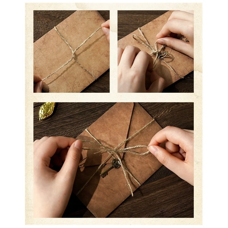 Vintage Stationary Paper And Envelopes Set Kit Includes Letter Paper, Envelopes, Vintage Accessories , Rope