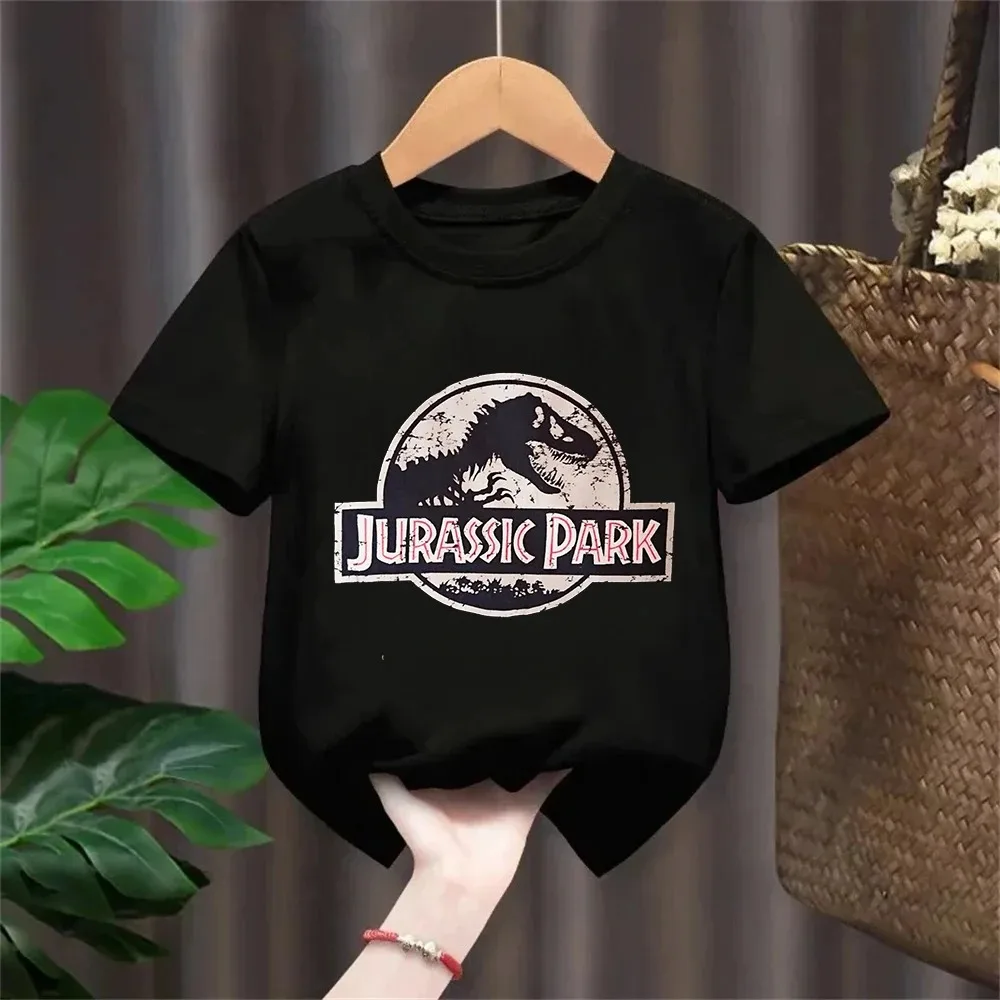 Jurassic Park T-Shirt für Kinder, Jungen und Mädchen, Sommer-Dinosaurier-Film-Logo-Druck, T-Shirt aus Baumwolle, kurzärmelig, lässiges Oberteil, Geschenk für Kinder – Detail 15