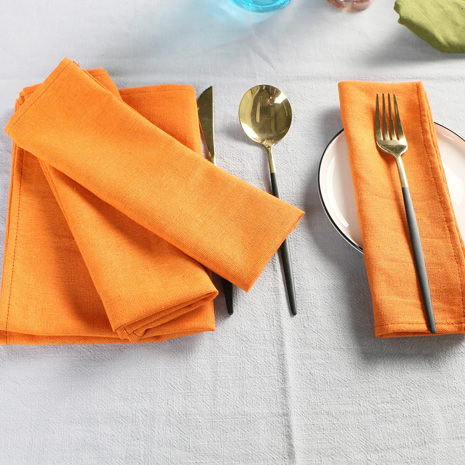 4PCS 40x40cm Colorful Durable Square Cloth Napkin,Reusable Fabric Placemat,for Kitchen Dining Table,Hotel Restaurant Serving