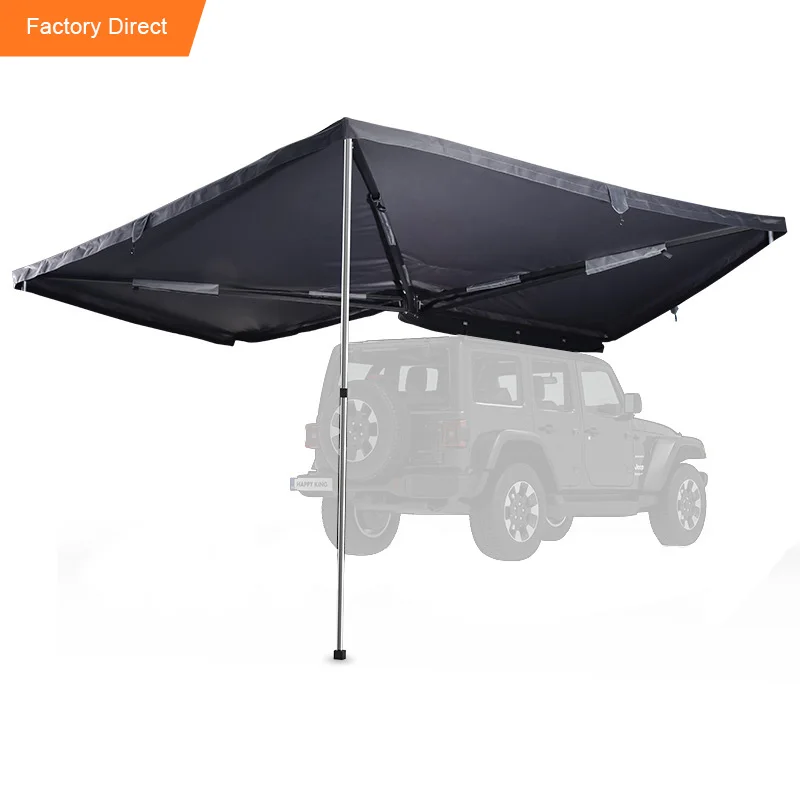 Outdoor Camping Four-season Quick Automatic Opening 280G Canvas Waterproof 270 Car Roof Top Side Shelter Extended 270
