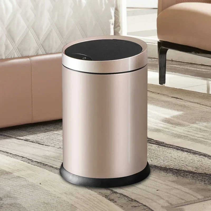 Automatic Sensor Wastebasket Trash Can 2022 Smart Cleaning Metal Garbage Bin Wastebasket Clean Bote De Basura Desk Assessories