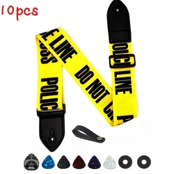 10pcs Guitar Strap for Electric Bass and Acoustic Guitars Include 5 Guitar Picks and 1 Hold and 2 Washers, Gift for Guitarists