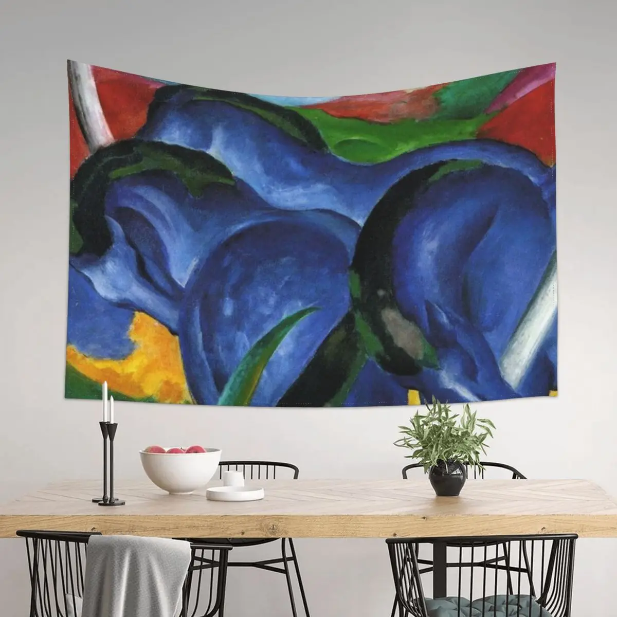 

The Large Blue Horses by Franz Marc Tapestry Aesthetic Home Decor Decoration Room Nordic Home Decor Tapestry