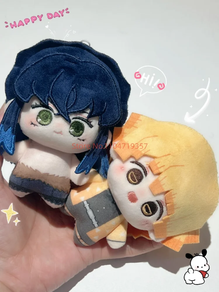 Demon Slayer Shinazugawa Sanemi Shinazugawa Genya Uzui Tengen Anime 10 cm Pop Schattige Pluche Mini Gevulde Hanger Pop Speelgoed Gift