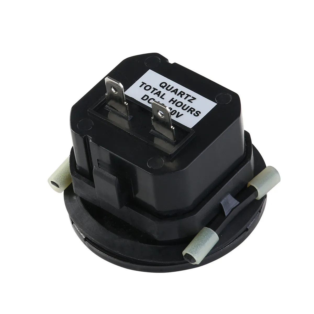 Round Quartz Hour Meter Black Compact 10V-80V Dc Gauge for Generator Marine Boat Engine Waterproof Industrial Timer