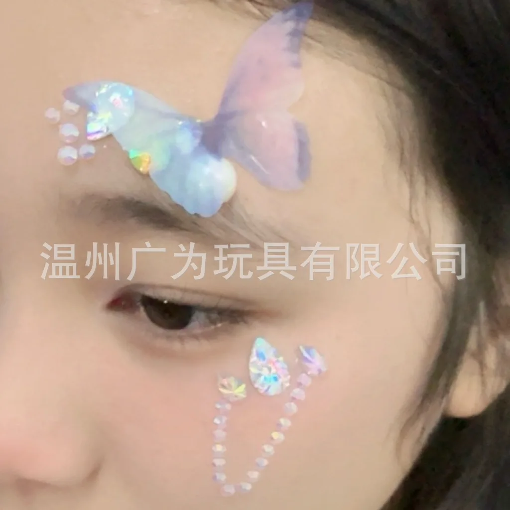 2026 New Arrival Kids Face Gems Stickers Self Adhesive Glitter Crystal Rhinestones for EDM Festival Party Stage Costume Decor