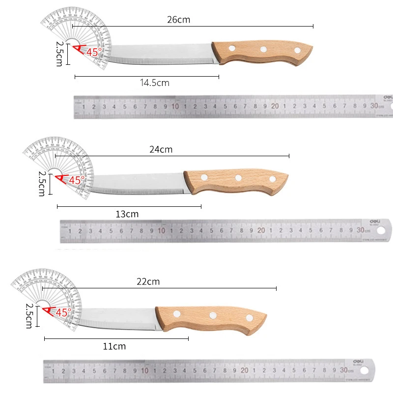 Cooking Knife Kitchen Supplies Wooden Handle Kitchen Fruit Knife Chef Knives Meat Cleaver Boning Knife Vegetable Knife