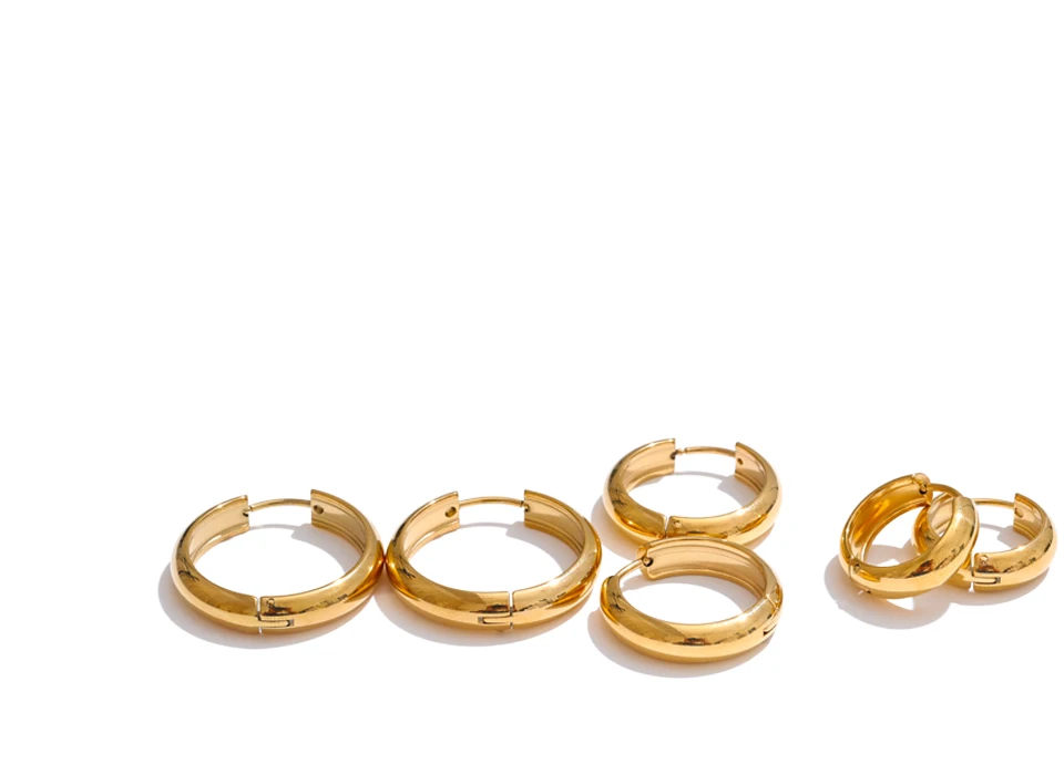 Yhpup 13/17/22 mm runde tägliche Creolen aus Edelstahl für Unisex, Herren und Damen, hochwertiger, vielseitiger Schmuck, wasserdicht, Japan – Detail 8