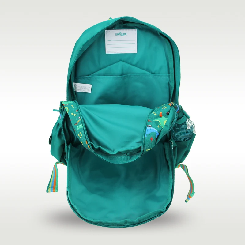 Mochila escolar Original de Australia Smiggle para niños, suministros escolares con forma de tigre verde, 14 pulgadas, 4-7 años