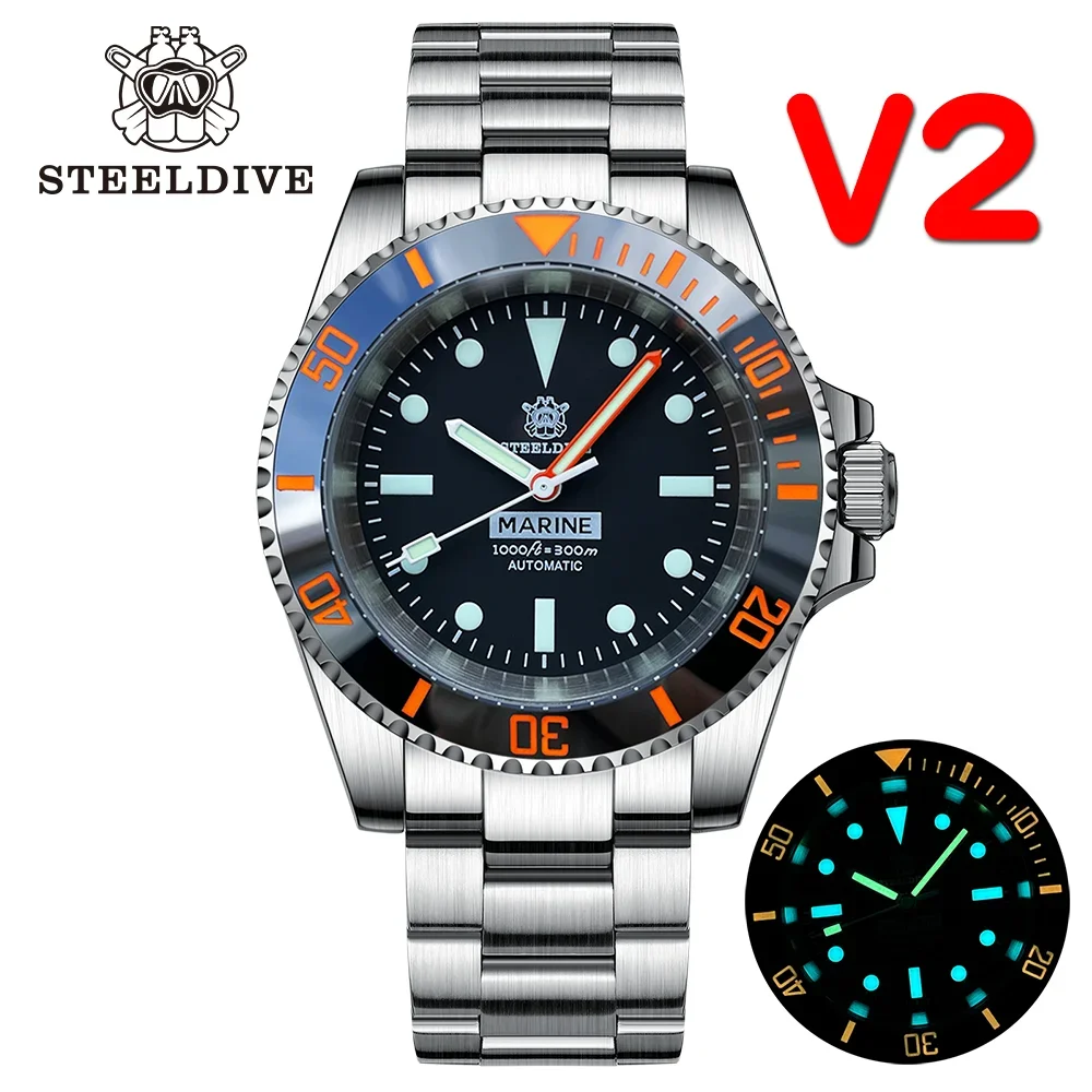 STEELDIVE SD1954C V2 Water Ghost Sapphire Mirror  Luminous 300M Waterproof NH35 Movement Men\'s Mechanical Dive Watch