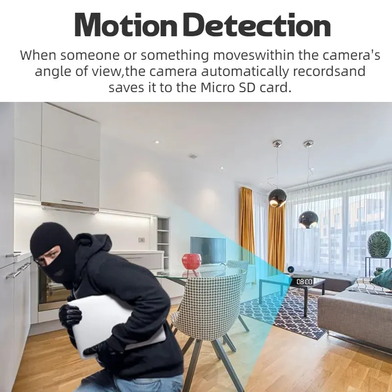 1080PスマートWiFiカメラビデオレコーダー、動体検知、赤外線ナイトビジョン、ホームオフィスセキュリティ用