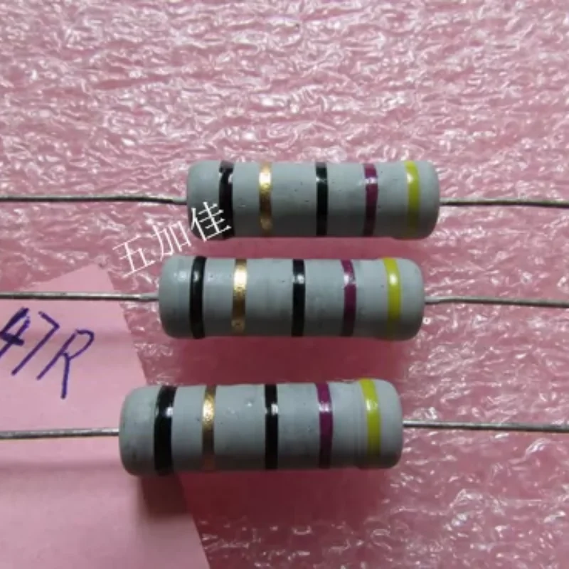 10-100pcs 5W 47 Ω 47R 5% imported axial metal oxide film resistor