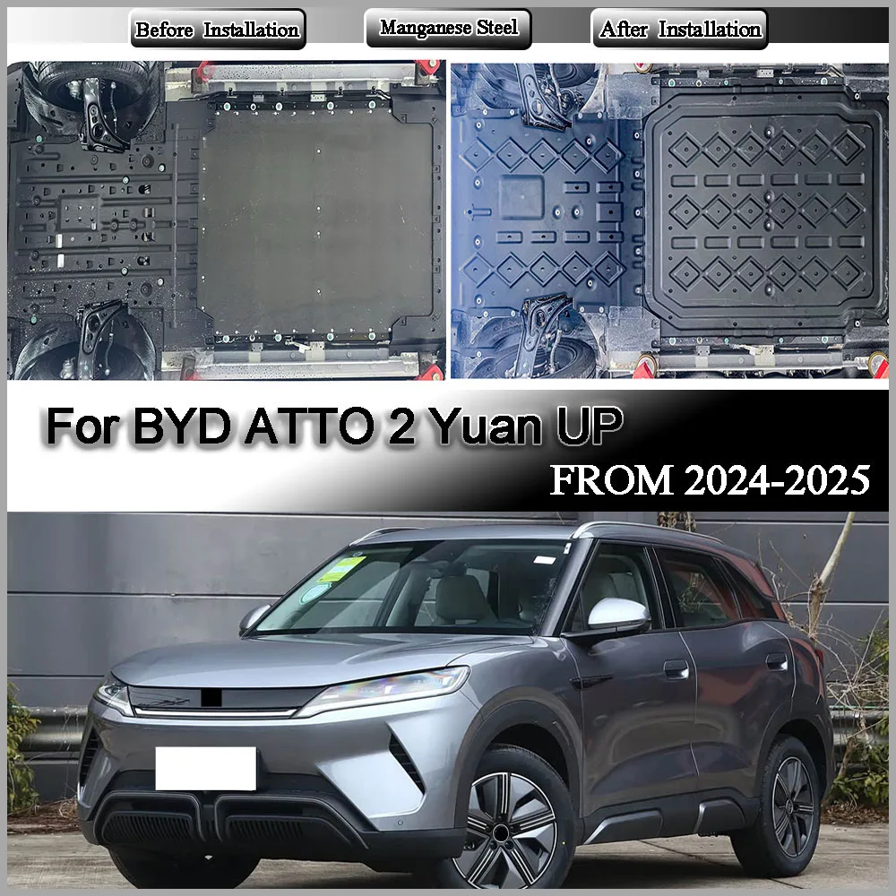 For BYD ATTO 2 Yuan UP 2024-2025 301KM 401KM Accessories Engine Guards manganese Stell Engine Battery Protection Device