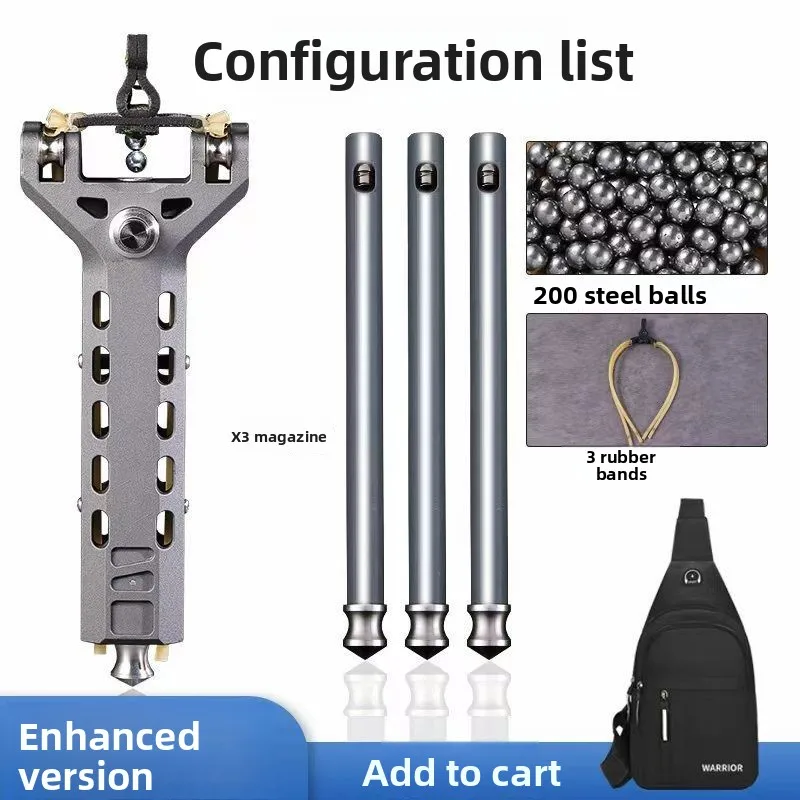 3D PRINT ABS Automatic Loading Continuous Fire Slingshot CNC Magazine Adult Outdoor TOY Shooting Competition High Precision EDC