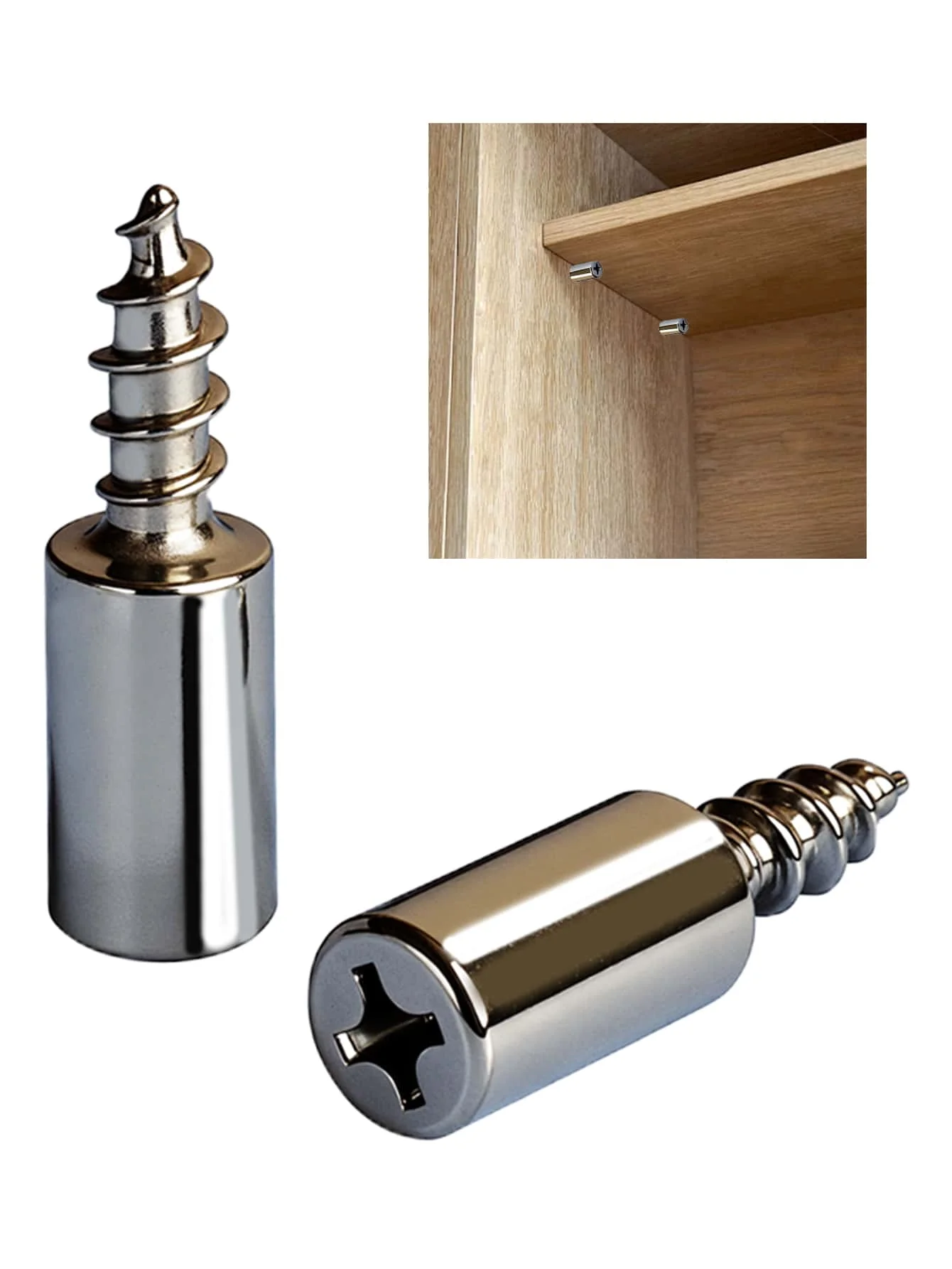 20pcs Shelf Support Pegs With Screws - Sturdy Support for Cabinets, Shelves, Furniture