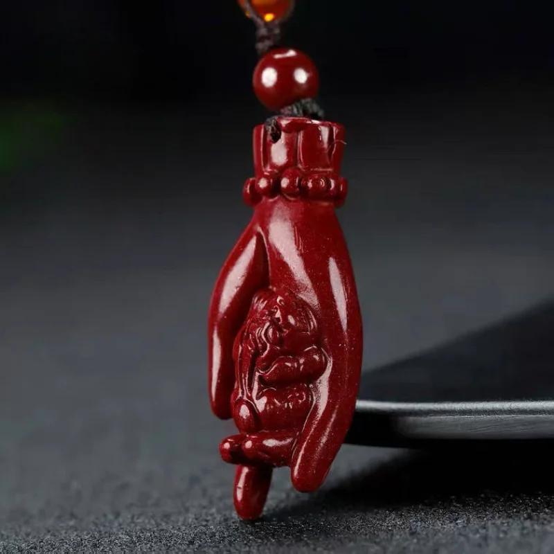 Cinnabar Brave Bergamot Pendant Necklace Zijin Sand Animal Year Jade Pendant