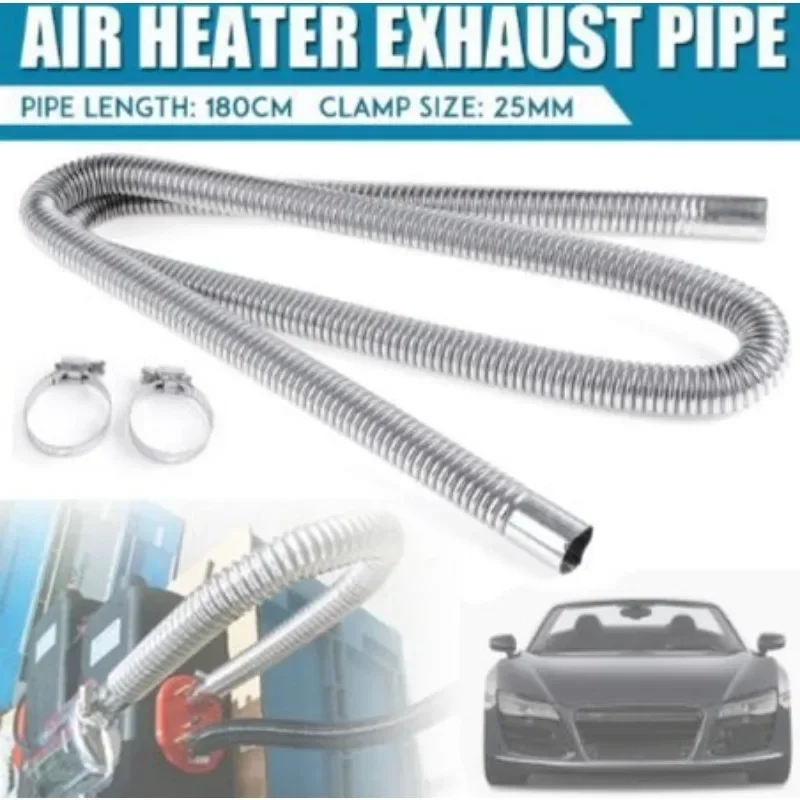 Car Heater 250cm 2.5cm 25mm Caliber Exhaust Pipe for Auxiliary Fuel-operated Preheater Without Turning on The Engine Diesel 12V