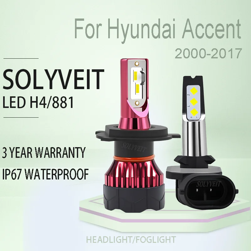 

Clear Night Vision H4 881 LED HEADLIGHT FOGLIGHT FOR Hyundai Accent 2000 2001 2002 2003 2004 2005 2006 2007 2008 2009-2017