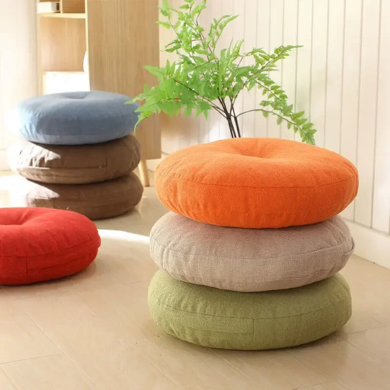 40/50CM Large Floor Cushions Round Seating Pillow for Adults Kids Tufted Thick Meditation Cushion for Yoga Living Room Tatami