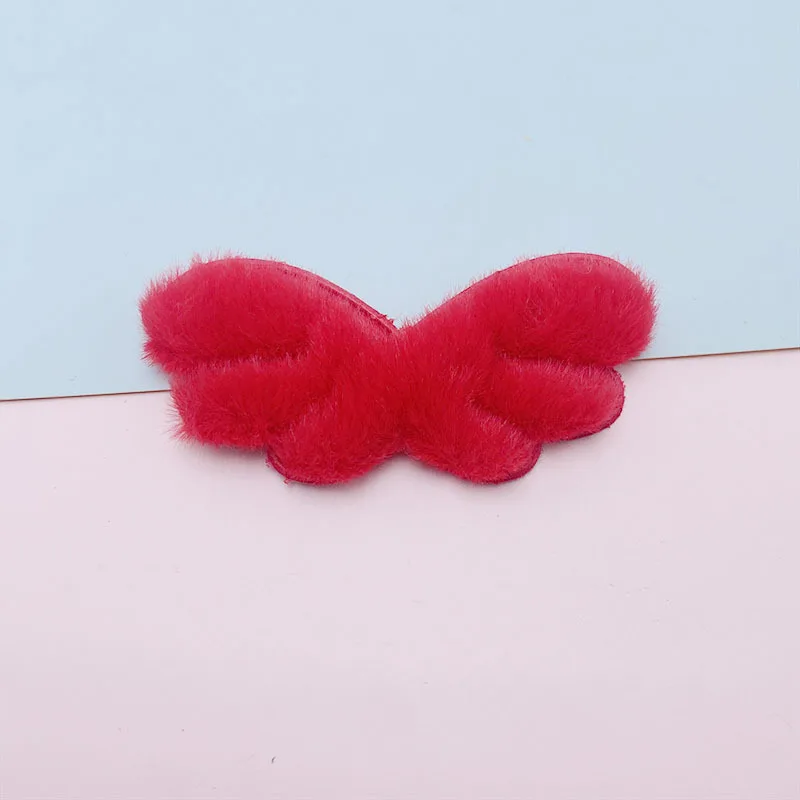 30 Stück gepolsterte Applikationen in Form von Engelsflügeln, 8 x 4 cm, aus flauschigem Filz, für Babysocken, Mützen, zum Selbernähen, als Kopfbedeckungszubehör und als Aufnäher. – Detail 3